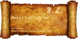 Metzl Lóránt névjegykártya