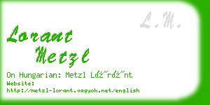 lorant metzl business card